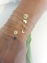 Sonne Mond u. Sterne - Armband Loch  585/000 Gelbgold